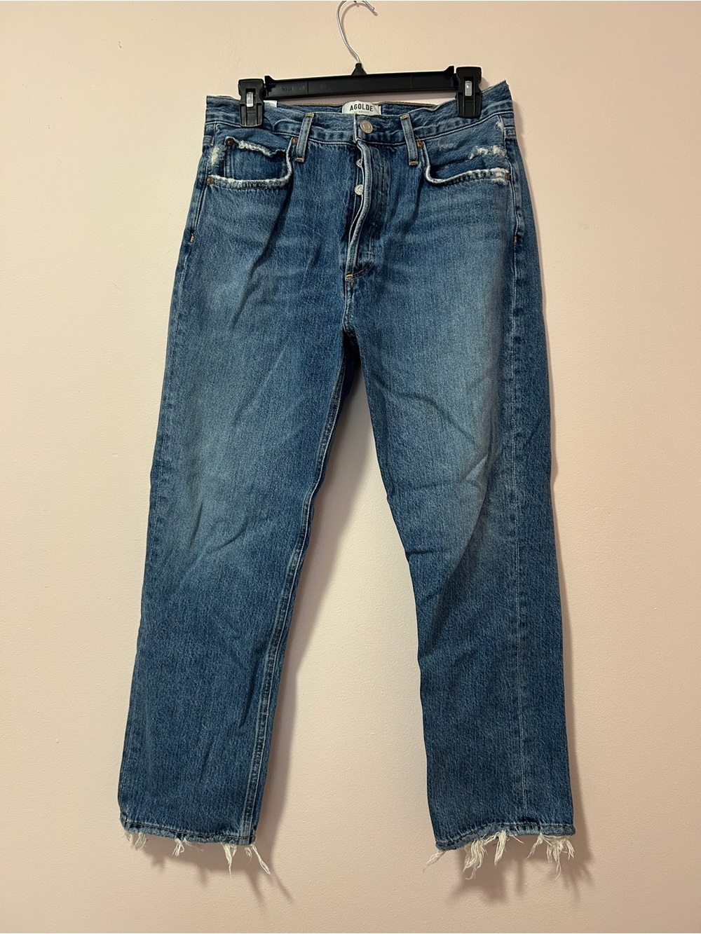 Agolde Riley High Rise Straight Crop in Frequency Size 29